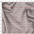 thumbnail image 4 of Soimoi Gray Cotton Jersey Fabric Cedar Tree & Fox Animal Fabric Prints By Yard 58 Inch Wide, 4 of 5
