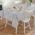 thumbnail image 4 of Grey Dandelion Rectangle Tablecloth, Spring Modern Minimalist Country Flower Waterproof & StainResistant Tablecloth, Washable Oil-proof Table Cover for Dining/Party/Wedding/Camping/Buffet 54x108 In, 4 of 9