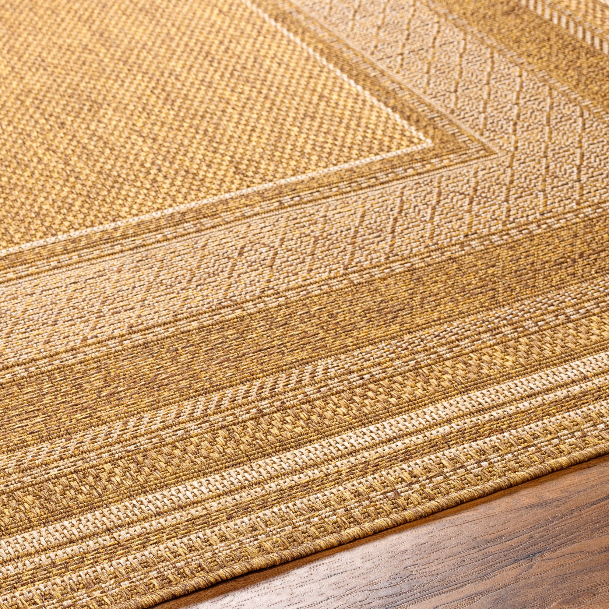 Livabliss Pismo Beach Border Outdoor/Indoor Area Rug, Beige ,9'2" x 12'