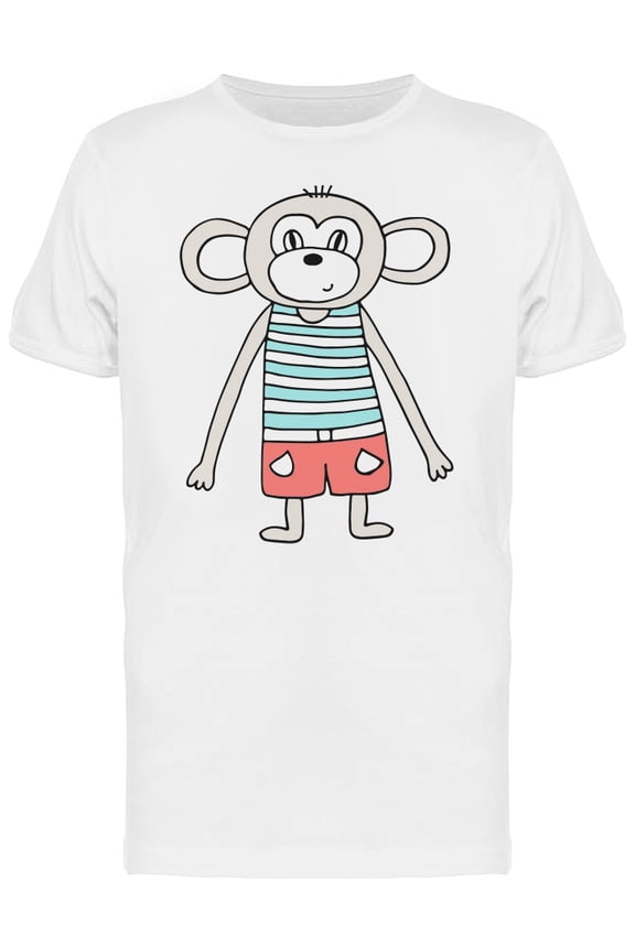 Cartoon Monkey In Summer Clothes Tee Men's -Image by Shutterstock