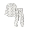 thumbnail image 1 of Balery Dancing Dogs Pijama para Hombre de Dos Piezas con Manga Larga, Conjunto de Dormir y Descanso Suave con Bolsillos-Small, 1 of 7