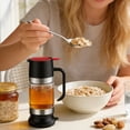 thumbnail image 6 of Honey Dispenser No with Base, Glass Honey Jar Pot with One-Press Mess-Free Pouring, Multi-Purpose Syrup Dispenser Honeys Container for Pancakes Coffee Tea Salad, 6 of 7