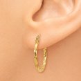 thumbnail image 3 of 14k Yellow Gold Twist Hoop Earrings Round, 3 of 8