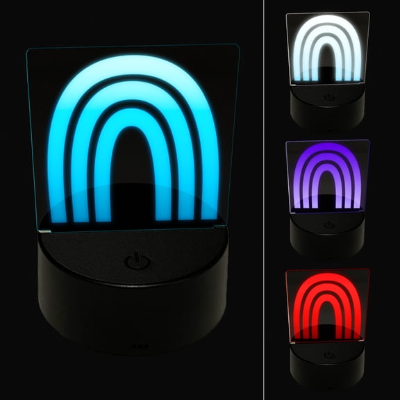 Exaggerated Fun Rainbow LED Night Light Sign 3D Illusion Desk Nightstand Lamp