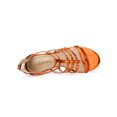 thumbnail image 5 of BLISSFUL STEP Women's Shoes Strappy Roman Block Heel Sandals Orange 8.5, 5 of 8