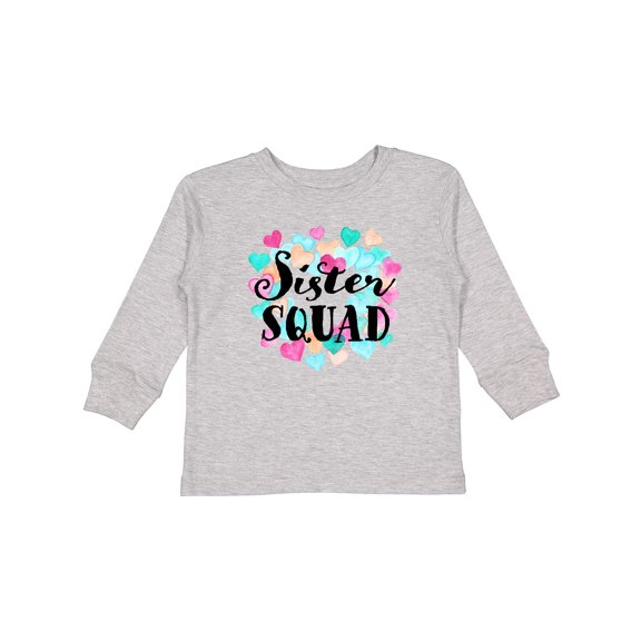 Inktastic Sister Squad Hearts Girls Long Sleeve Toddler T-Shirt