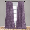 thumbnail image 5 of Ambesonne Eggplant Curtains, Xmas Snowflakes Floral, Pair of 28"x84", Violet, 5 of 5