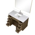 thumbnail image 3 of Abbey 48 in W x 22 in D Grey Oak Single Bath Vanity, White Quartz Top, Faucet Set, and 46 in Mirror, 3 of 6