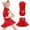 Red, variant on Girls Latin Dance Dress 2Pcs Sparkly Tango Ballet Leotard & Removable Flare Skirt Dancewear for Kids 5-12Y