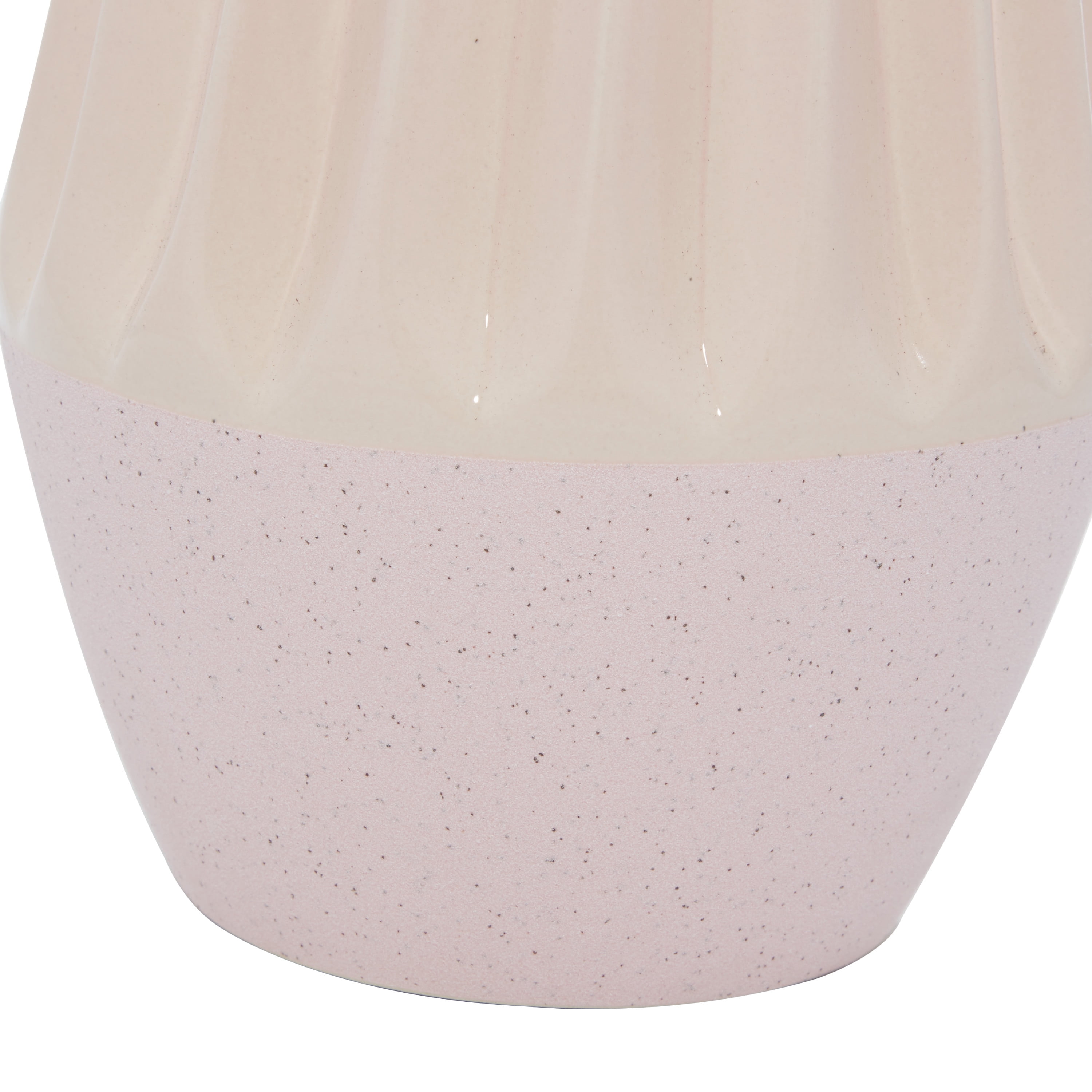 DecMode 11", 8"H Handmade Pink Ceramic Vase, Set of 2