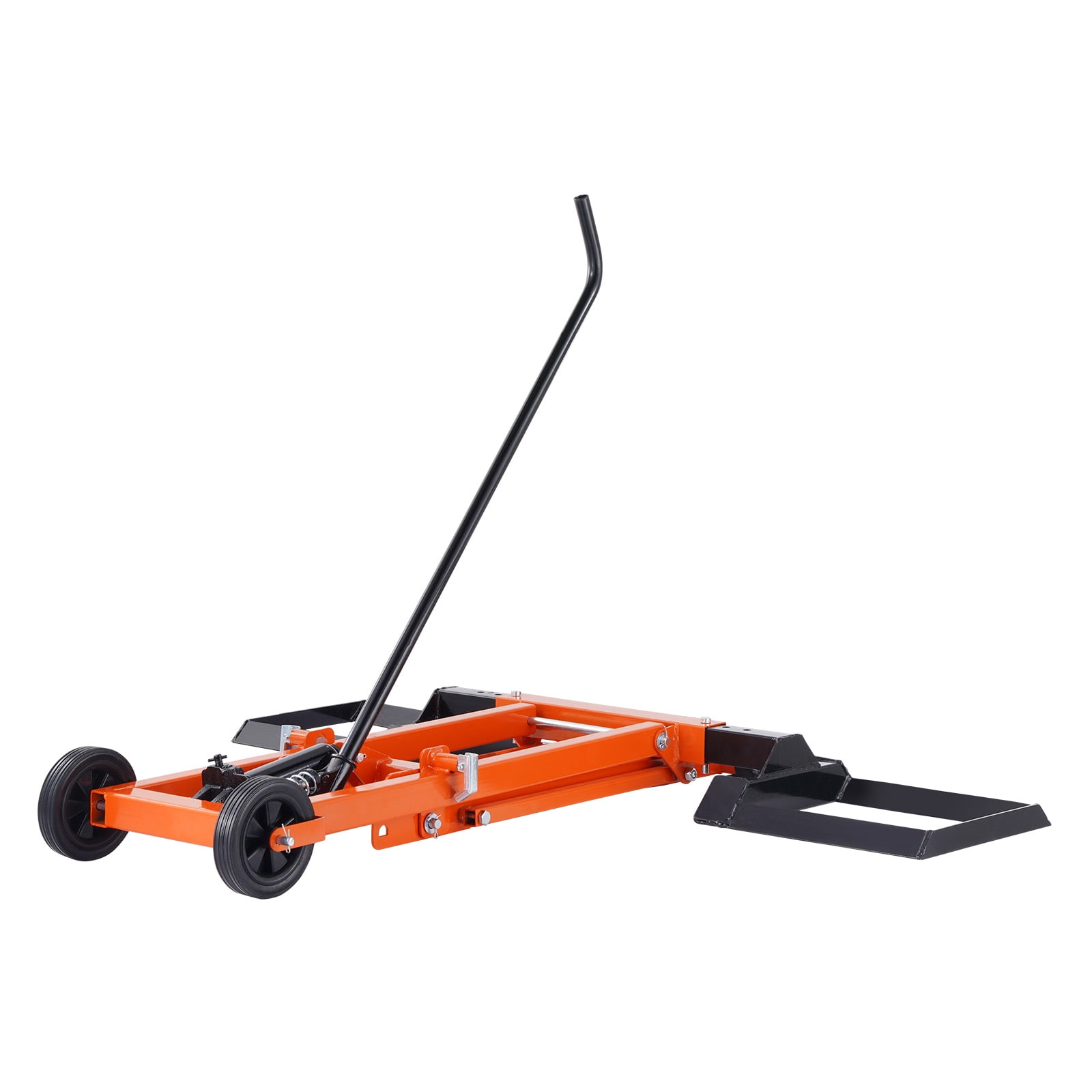 VEVOR Lawn Mower Hydraulic Lift Jack, 500 Lbs Weight Capacity, Carbon Steel Lawn Mower Lift, Adjustable Movable Lawn Lifter for Riding Tractors and Zero Turn Lawn Mowers, Orange