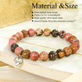 thumbnail image 4 of Trianu 2 Pcs Inspirational Gifts for Women and Girls, Natural Stone Heart Bracelets, Unique Small Gifts for Birthday, Christmas, Valentine's Day (Red Grain Stone), 4 of 6