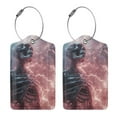 thumbnail image 3 of Pofeuu Electric Skeleton Surrealism Print Luggage Tags, Privacy Cover ID Label with Stainless Steel Loop and Address Card for Travel Bag Suitcase-4 PCS, 3 of 5