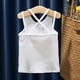 thumbnail image 2 of Gibobby blusas de vestir Niñas formal Camiseta de tirantes sin espalda de color sólido para niñas bebés Leggings sin mangas geniales （Blanco， 5-6 Años), 2 of 4