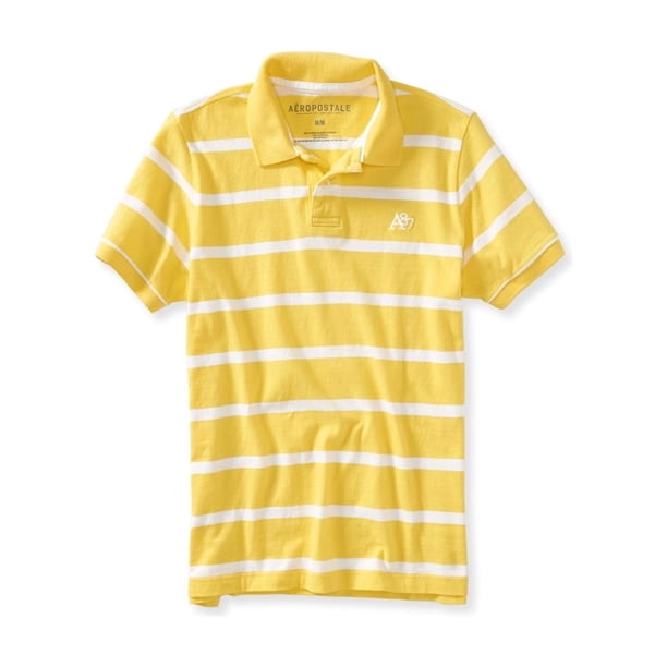 Polo de Rugby a rayas Aeropostale A87 para hombre amarillo grande