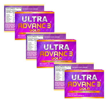 Ultra Advance Gold Ultimate Joint 3 Pack - Support with Omega-3, Turmeric, Glucosamine Chondroitin Formula. Vegan, Non GMO, 30 Caps