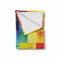 thumbnail image 2 of Abstract Soft Flannel Fleece Throw Blanket, Rainbow Colored Square Shaped Diverse Patterns Diagonal Forms Geometric, Cozy Plush for Indoor and Outdoor Use, 50" x 60", Multicolor, by Ambesonne, 2 of 6