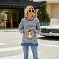 thumbnail image 3 of IWEMEK Fall Tops for Women Color Block Long Sleeve Sweatshirts Oversize Leisure Workout Pullover Comfort Baggy T-Shirts, 3 of 6