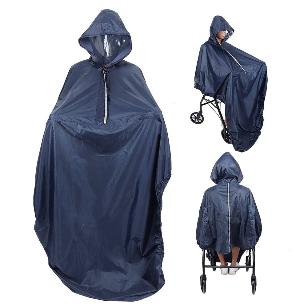 Gupbes Hooded Wheelchair Rain Cover Waterproof Soft Wheelchair Rain