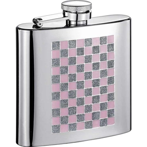 Visol Products Sparkles Checkered Stainless Steel Hip Flask Walmart Com Walmart Com