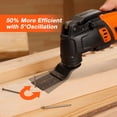 thumbnail image 2 of JORGENSEN Oscillating Tool 5°Oscillation Angle, 4 Amp Oscillating Multi Tools Saw, 7 Variable Speed with 16-piece Electric Multitool Blades & Carrying Bag - 70800, 2 of 7