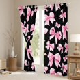 thumbnail image 3 of jejeloiu Kawaii Bowtie Ribbon Black Out Curtains,Cute Bow Bowknot Curtains Pack of 2 (42x63 Each),Pink Black Bedroom Curtains For Girls Teens,Luxury Bedroom Decor, 3 of 6
