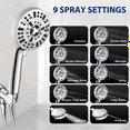 thumbnail image 4 of All Metal Bathtub Faucet with 9 Sprayer Settings, Chrome , with Built-in Diverter and Universal Fit Adapters, 4 of 10