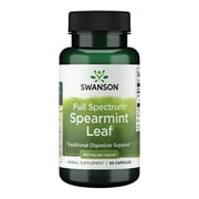 Swanson Spearmint Leaf (Mentha Spicata) - Full Spectrum Herbal Supplement Supporting Digestive Health & Mild Stomach Issues - (60 Capsules, 400mg Each)