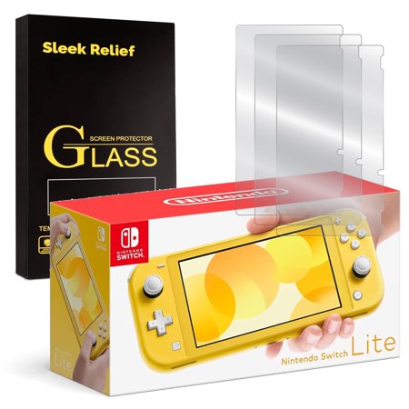 Majestic Bombay Nintendo Switch Lite with Sleek Relief 1-Pack 6.2” Glass Screen Protector Anti Scratch Tempered Glass Bundle, Yellow (JP Edition)