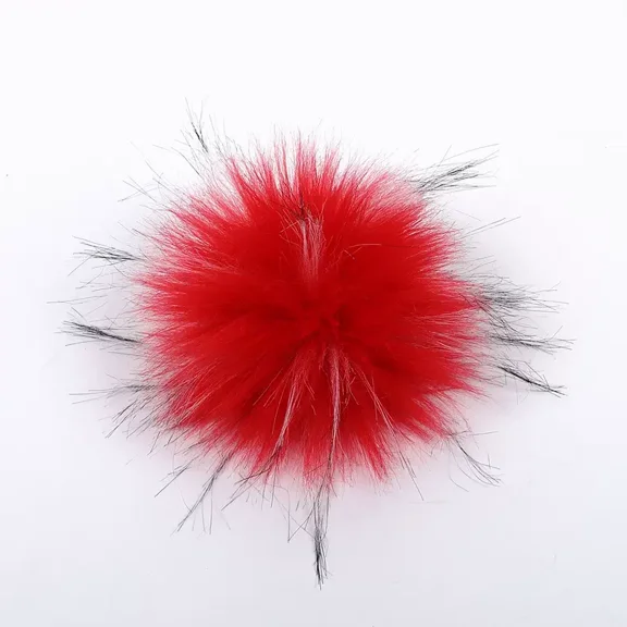 XmhyTop-A 10 Pcs Faux Fur Pompoms 3.9inch/10CM Furry Pom Pom Ball with Elastic Loop Knitting Crafts Hat Charm Accessories-Red