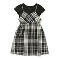 thumbnail image 2 of Justice Girls 2Fer Babydoll Plaid Dress, Sizes XS-XLP, 2 of 4