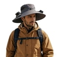 thumbnail image 5 of BBilaBu Wide Brim Solar Fan Hat, USB Rechargeable Cooling Cap with Sun Protection, Breathable Mesh, Hands Free Fan for Fishing, Hiking, Gardening, 5 of 6