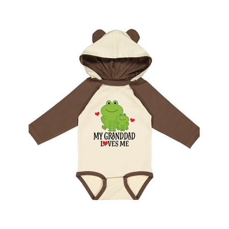 

Inktastic My Granddad Loves Me Frog Gift Baby Boy Long Sleeve Bodysuit