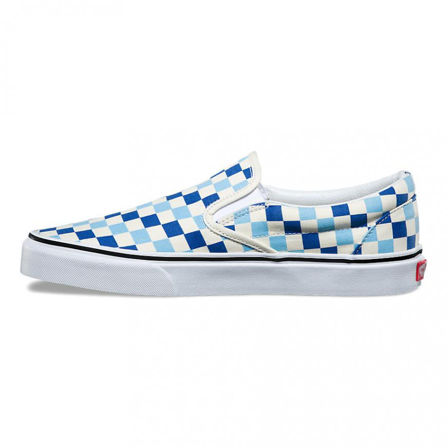 vans blue topaz checkerboard slip on