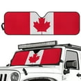 thumbnail image 2 of Jeiento Canadian Flag Windshield Sun Shade for 2007-2023 Wrangler Rubicon Sahara TJ JK JKU 2 & 4 Door-Blocks UV Rays Sun Visor Protector Car Sun Shade Keep Your Vehicle Cool Easy Installation, 2 of 6