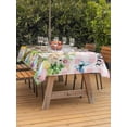 thumbnail image 2 of Outdoor Tablecloth with Umbrella Hole and Zipper, Easter Rectangle Table Cloth 54x80 Inch Waterproof Tablecloth, Rabbit Sheep Eggs Butterfly Flowers Pink Grid Picnic Table Cover for Patio Camping, 2 of 7