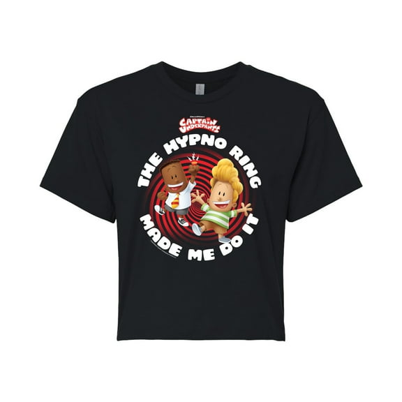 Captain Underpants - The Hypno Ring - Juniors Cropped Cotton Blend T-Shirt