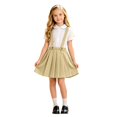 thumbnail image 4 of Girls School Dress Pleated Suspender Uniform Skirts Uniform Jumper for Girls Plain School Skirt with Adjustable & Removable Straps Uniform for Girls (Khaki 110), 4 of 5