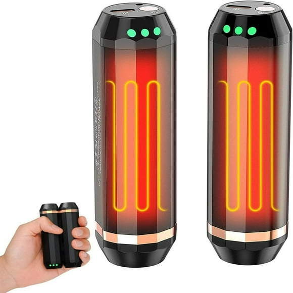 YOPTOP Hand Warmers Rechargeable 2 Pack 2 in 1 Hand Warmer Reusable 10000mAh Electric Portable Pocket Heater with Flashlight 3 Levels Heating Gifts for Men Winter Hunting Camping