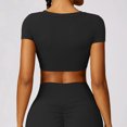 thumbnail image 5 of Top deportivo para mujer, Top corto de Yoga Sexy, Top de manga corta para Fitness, camiseta de entrenamiento con aumento, Tops, ropa de gimnasio, ropa deportiva para correr, 5 of 5