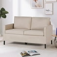 thumbnail image 2 of LAZZO 51" W Loveseat Sofa Modern Upholstered Sofas Couch with 2 Pillows Linen Fabric Love Seats Couches for Living Room, Bedroom, Apartment and Small Space, 2 of 6