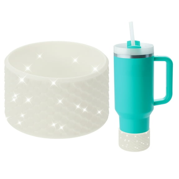 Uxcell Silicone Water Bottle Boot for 12-40oz Tumbler, Anti-Slip Water Bottom Protective Sleeve, White