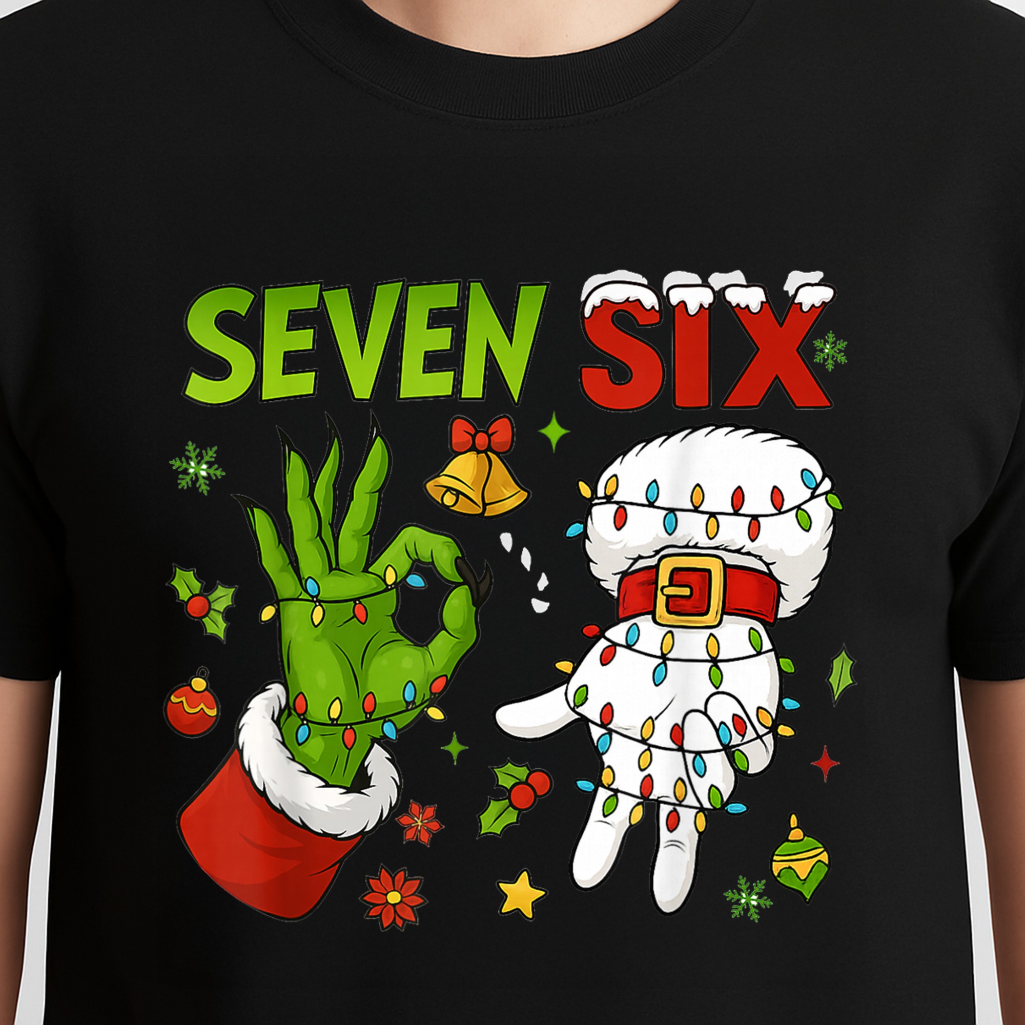 Six Seven 67 Meme T-Shirt – Christmas Elf Humor Theme – Boys and Teens Gift
