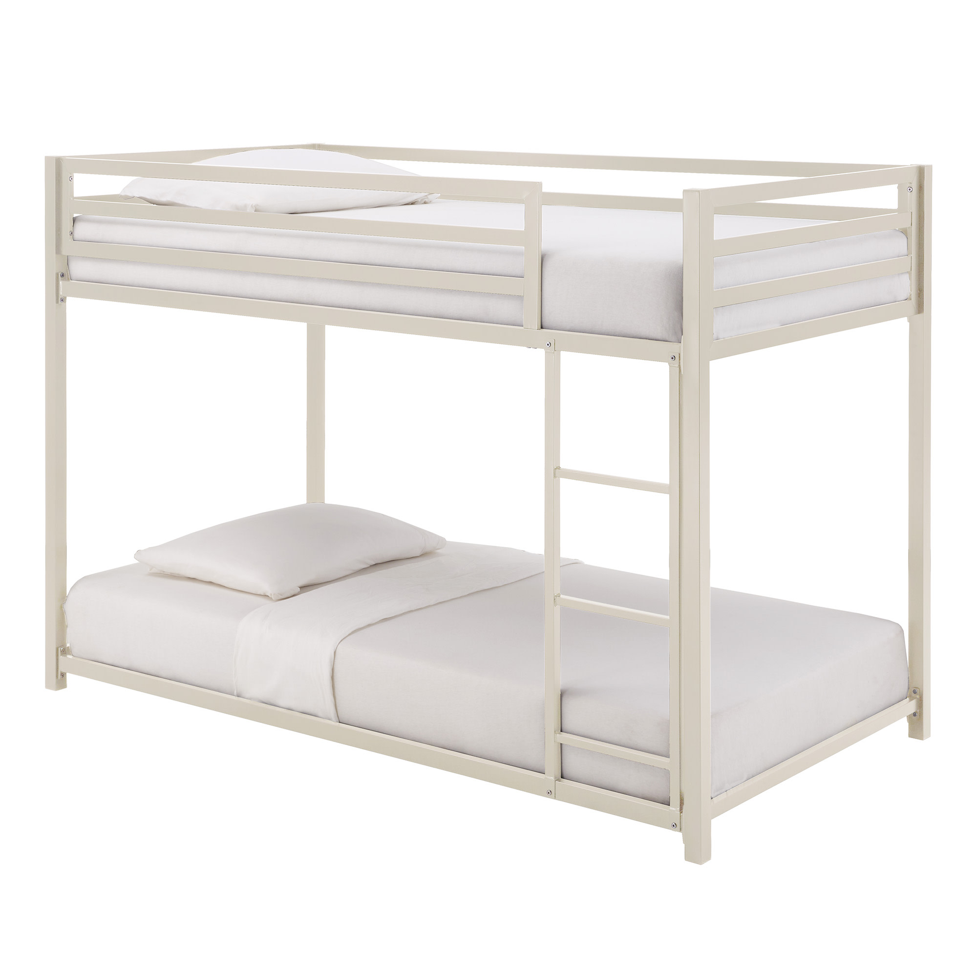 Weston Home Kids Metal Twin over Full Bunk Bed with Ladder, White
