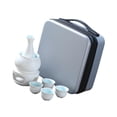 thumbnail image 2 of Juego de sake de cerámica con decantador de vino más cálido con bolsa de viaje, vasos clásicos, kits de vasos de cerámica antiguos para restaurante, 2 of 8