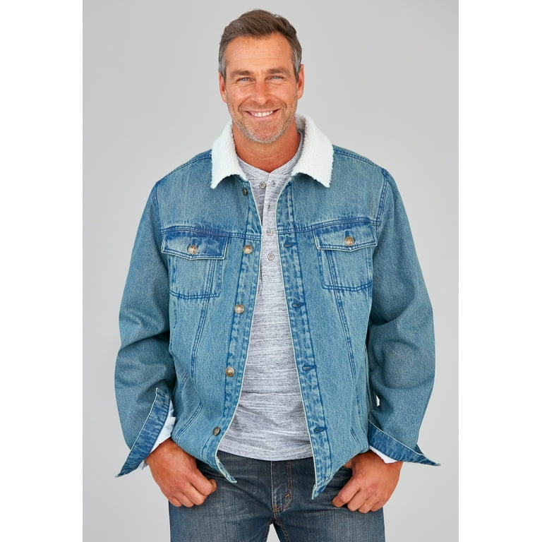 KingSize Men s Big Tall Sherpa Lined Trucker Jacket Walmart