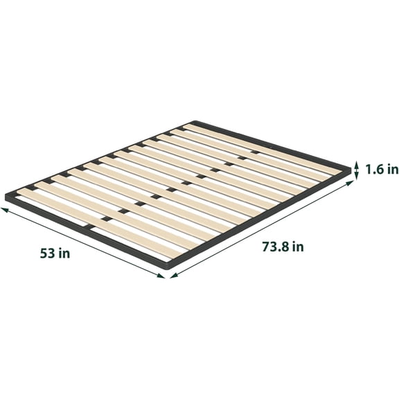 Deepak Easy Assembly Wood Slat Bunkie Board for Full Size Bed with Sturdy Support and Non-Slip Design