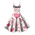 thumbnail image 4 of LWavelet 2026 Valentine's Party Fit & Flare Dress, Women's Spaghetti Strap Heart Print Y2K Vibe Sundress Purple Pink L, 4 of 4