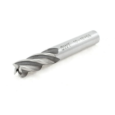 

Unique Bargains HSS Milling Cutter Tool Straight End Mill 10mm x 10mm x 22mm x 72mm 4 Flutes