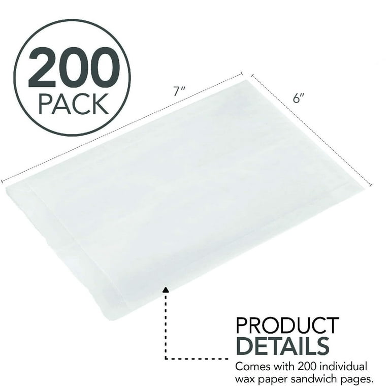 Stock Your Home White Wax Paper Disposable Sandwich Bags - 200